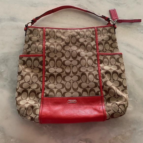 Coach Park Signature Canvas Hobo Shoulder Purse - Picture 1 of 10